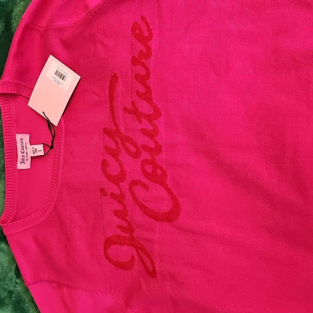 Juicy Couture Pink Sweater Size L NWT - Picture 2 of 6